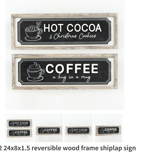 Adam & Co. Reversible wood frame sign
